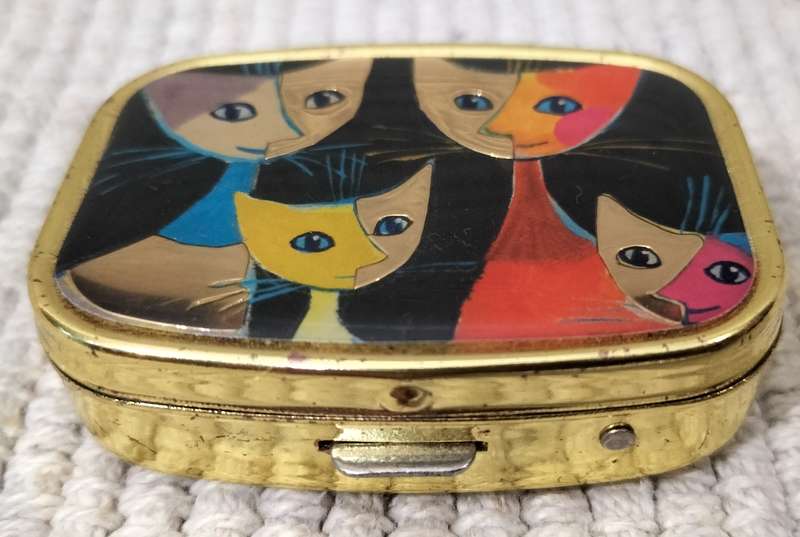 A Genuine Rosina Wachtmeister Two Cell Metal Pill Box