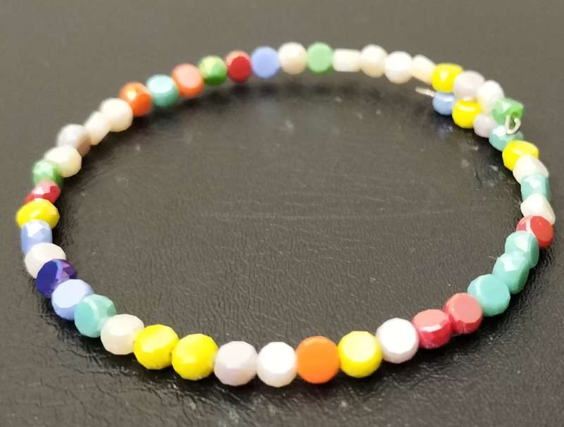 Stunning Memory 1 Hoop Small Faceted Crystal Bracelet (NR2)