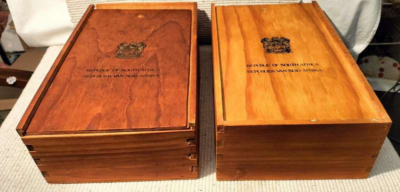 Stunning Pair of Vintage Circa 1970 Republic of South Africa Wine Boxes