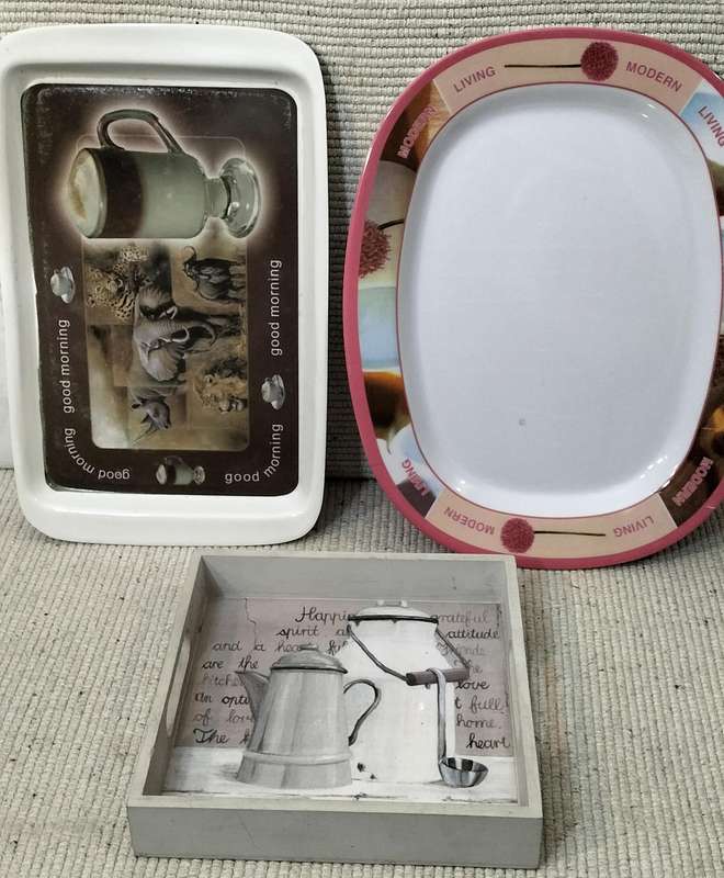 A Set of 3 Single Serving Serving Trays.