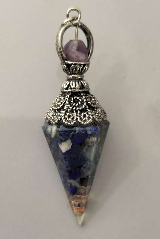 Magnificent Large Crushed Stone/Resin/Glass/Crystal Pendant (Nr3)