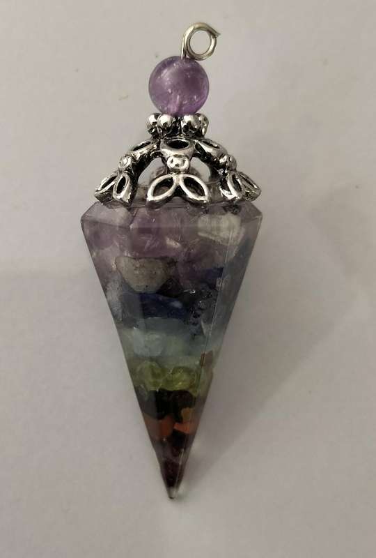 Magnificent Large Crushed Stone/Resin/Glass/Crystal Pendant (Nr4)