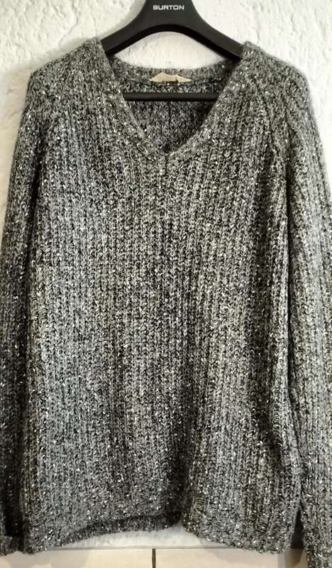 Magnificent Indigo Selected Homme Mohair, Wool, Cotton Blend Men's Jersey. (NR 92) XL