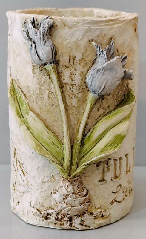 Strikingly Beautiful Aged Look Handmade Small Flower Vase