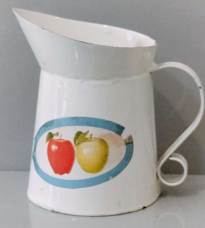 Small Enamel Jug With Candle