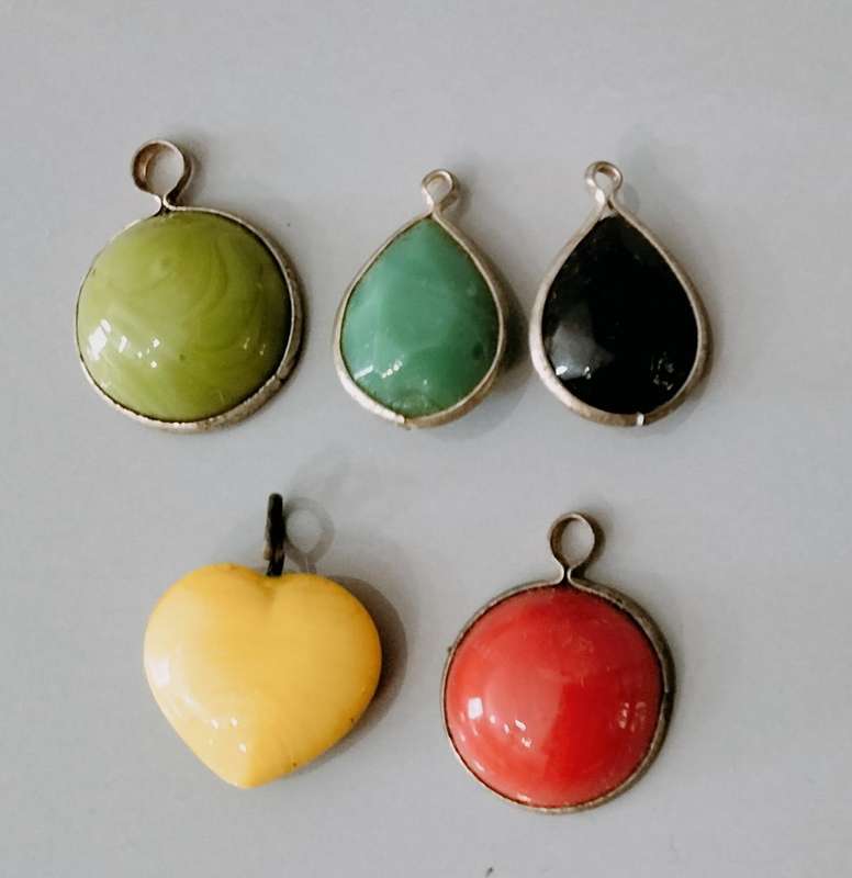 5 Pendant Combo nr8. Glass/Semi Precious stone/Acrylic