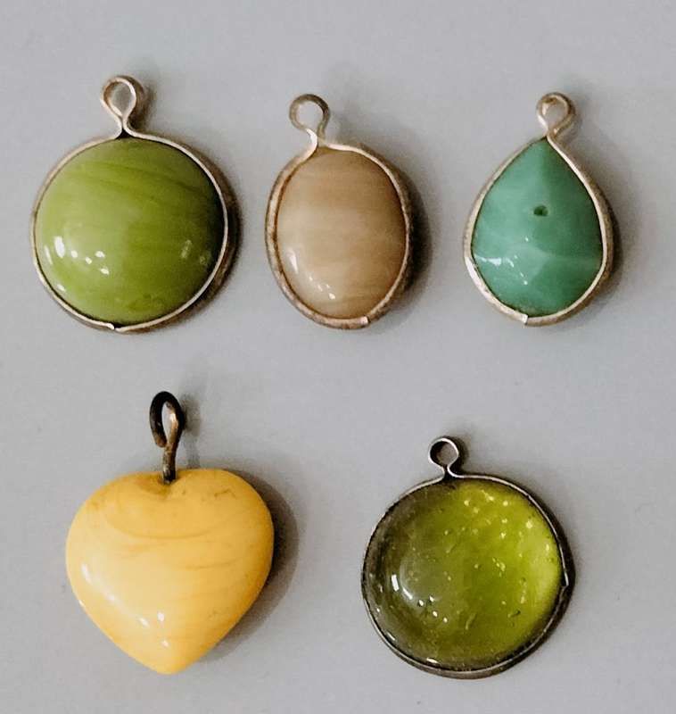 5 Pendant Combo nr5. Glass/Semi Precious stone/Acrylic