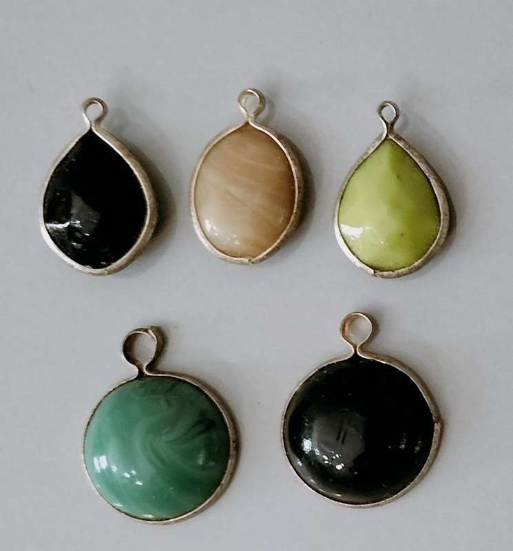5 Pendant Combo nr12. Glass/Semi Precious stone/Acrylic