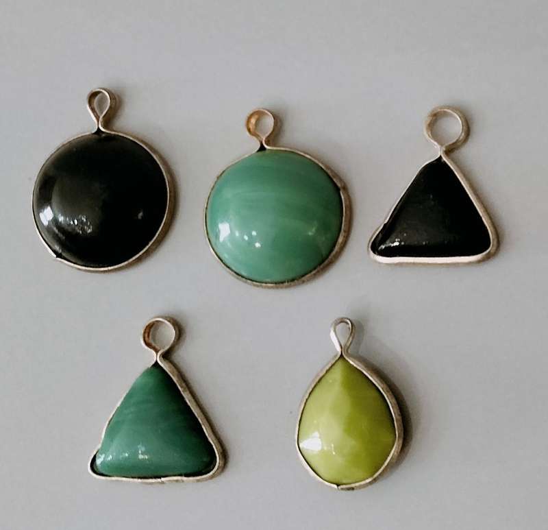 5 Pendant Combo nr9. Glass/Semi Precious stone/Acrylic