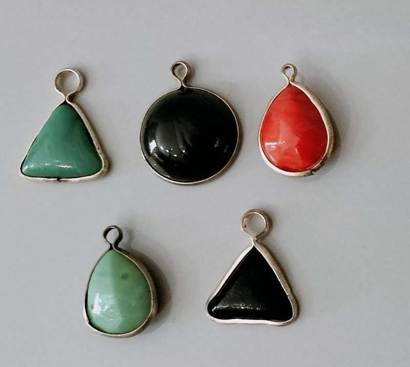 5 Pendant Combo nr6. Glass/Semi Precious stone/Acrylic