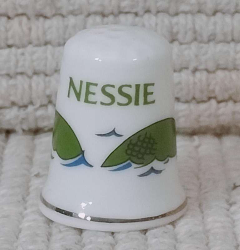 Vintage Loch Ness Monster Porcelain Thimble