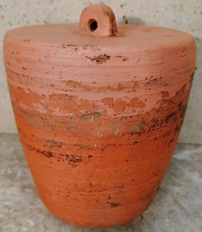 A Unique Heavy Terra Cotta Hanging Garden Decoration or Insect Home