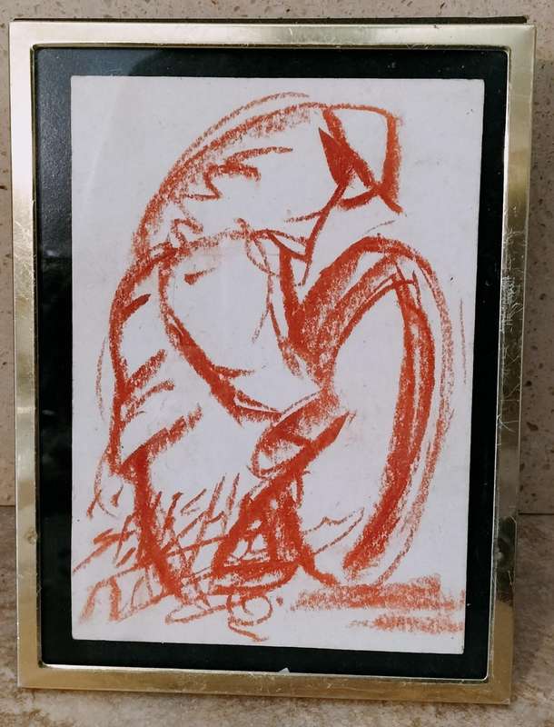 South African Artist John Mophethe Selesho (1956 - ) Pastel on Cardboard. (Nr1)