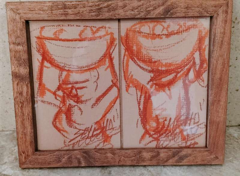 South African Artist John Mophethe Selesho (1956 - ) Pastel on Cardboard. (Nr3)