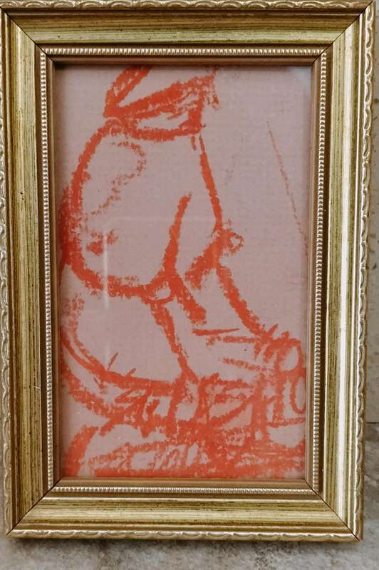 South African Artist John Mophethe Selesho (1956 - ) Pastel on Cardboard. (Nr4)