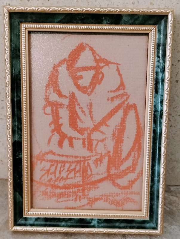 South African Artist John Mophethe Selesho (1956 - ) Pastel on Cardboard. (Nr5)