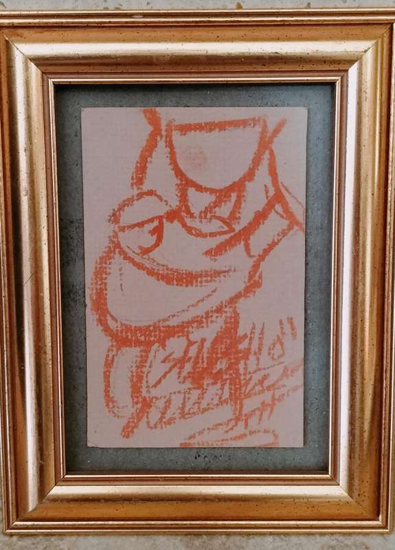 South African Artist John Mophethe Selesho (1956 - ) Pastel on Cardboard. (Nr7)