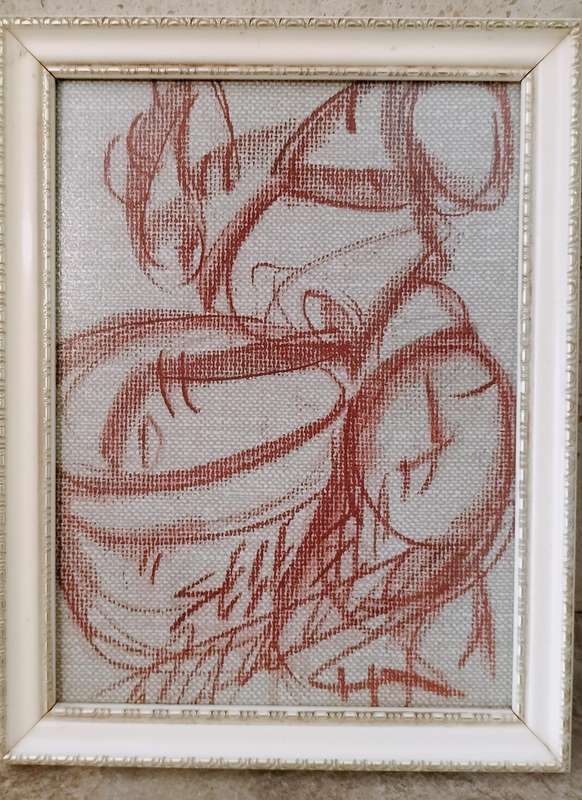 South African Artist John Mophethe Selesho (1956 - ) Pastel on Cardboard. (Nr8)
