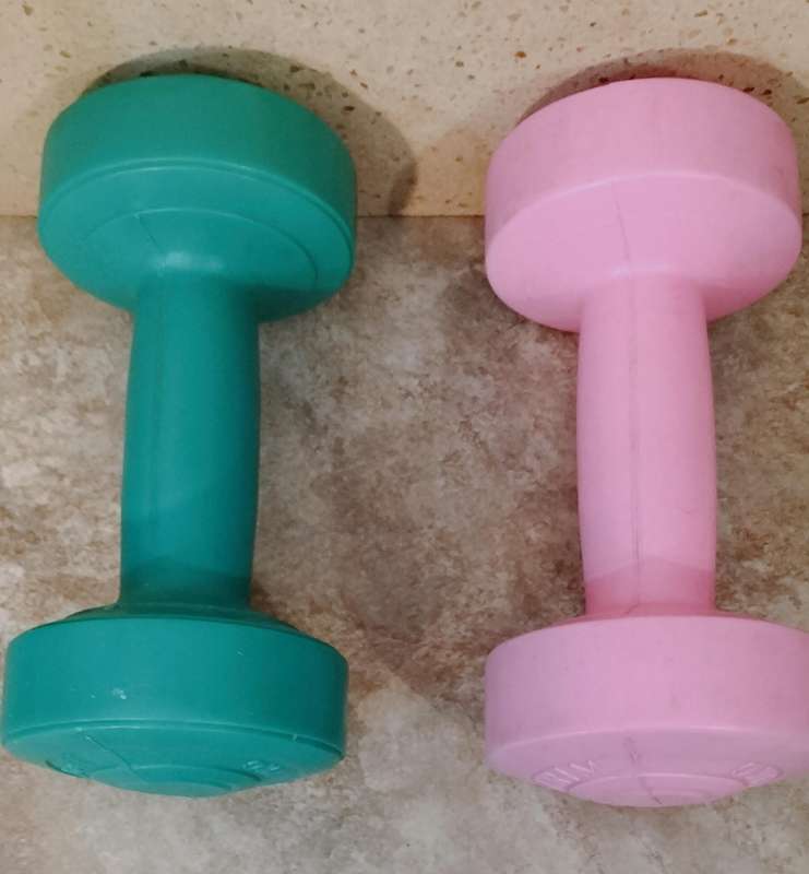 Set of 2 Eurotrim 1kg and 1.1kg Dumbbells