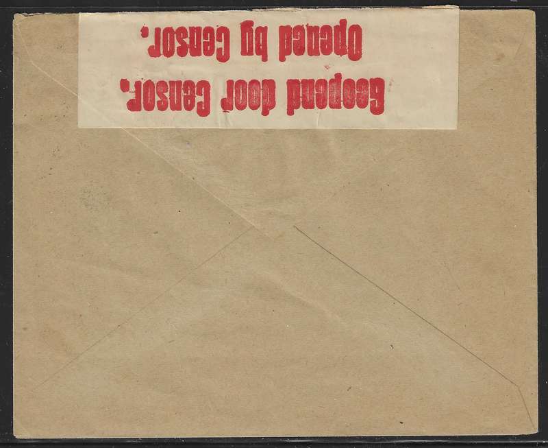 SWA (WWI Union Occupation) Scarce "Spoorweg.." 1918 GIBEON/WINDHUK Censored cover. See below.