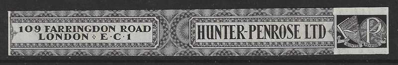 Union 1929 Rare Hunter Penrose Darmstadt trial black label, un-gummed, NH unused. See below.