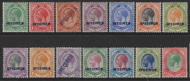 1913 Kingshead SPECIMEN set of 14 superb/very fine mint. CV GBP 1700 plus. See below.