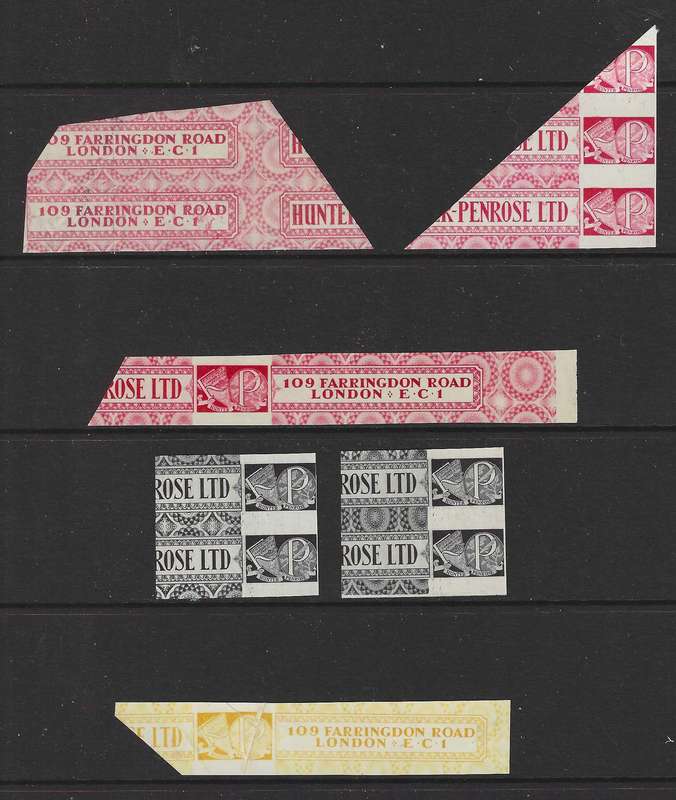 Union 1929 Three colour Hunter Penrose Darmstadt trial label group. See below.