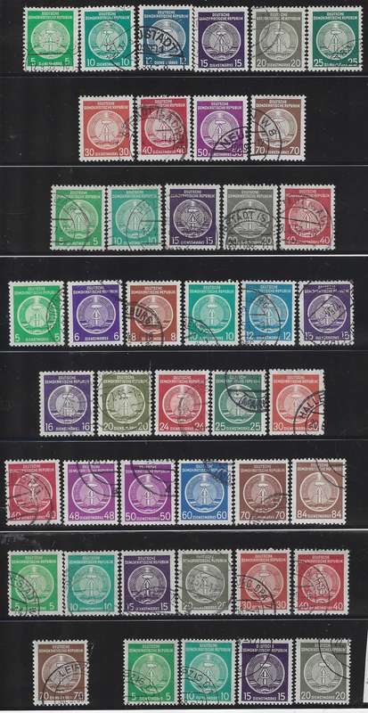 Germany (East) 1950/60 Scarce extended set of 43 fine used. CV R 6,750. See below.