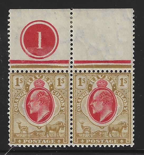 OFS: Very Scarce 1909 SG 151/SACC 96 PLATE PAIR superb MNH. See below.