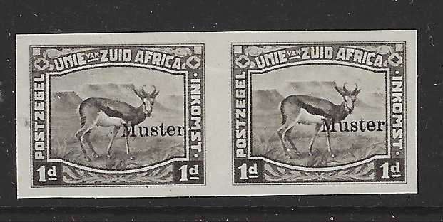 Union: 1923 Imperf `MUSTER` (Specimen) Harrison Essay pair unused NH. Very scarce. See below.