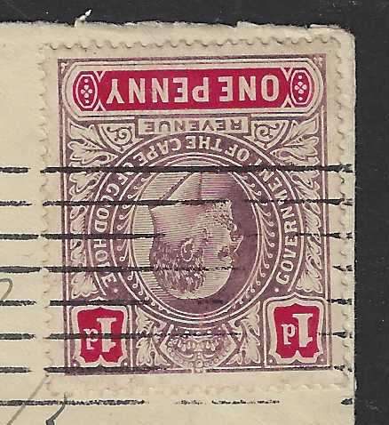 Cape rarity: Inverted Revenue on Grand Hotel envelope to Bulawayo. See below.