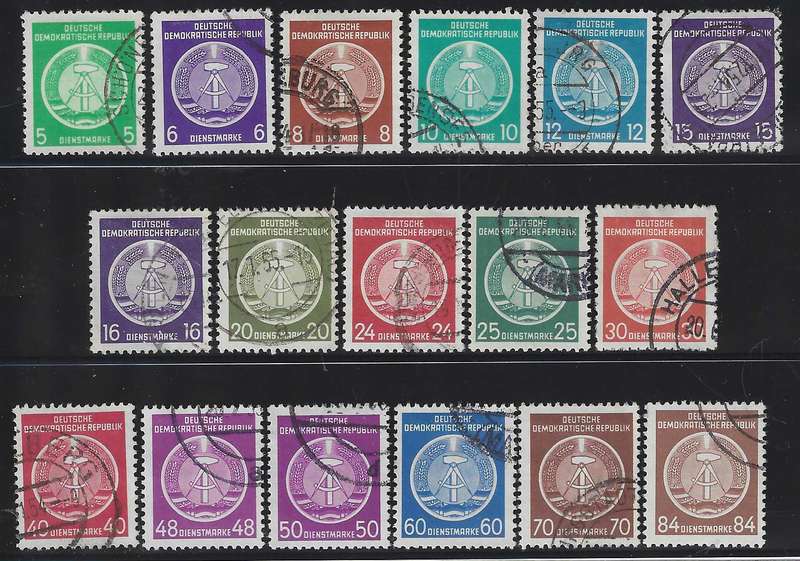 Germany (East) 1950/60 Scarce extended set of 43 fine used. CV R 6,750. See below.
