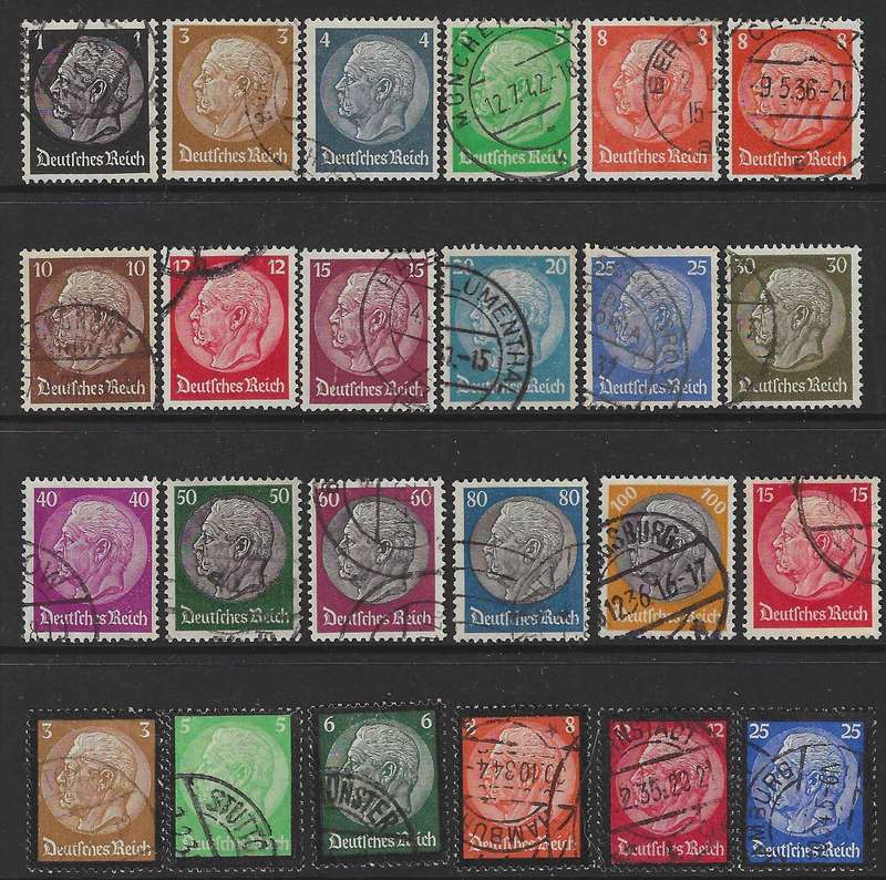 Germany 1929/34 Extended sets Hindenberg. CV R 1,000. See below.