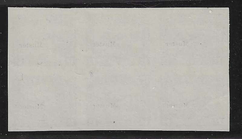 Union: 1923 Rare Imperf `MUSTER` (Specimen) Harrison Essay block of 6 unused NH. See below.