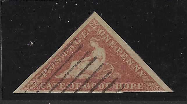 Cape 1858 Scarce GRAHAMSTOWN HAND ROLLER defacer on SACC 5. See below.