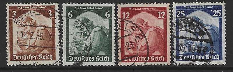 Germany 1935 set 4 fine used. SG 562/5. See below.