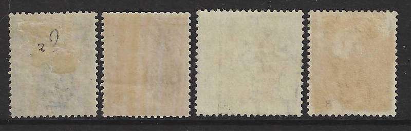 Jamaica 1860/70 scarce group of 4 VM. CV GBP 475/R 11,000. See below.