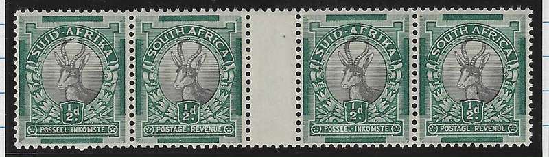 Union 1935 extended gutter coil strip MNH. SACC 55c. See below.
