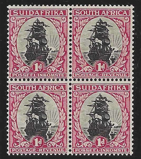 Union 1930 Roto block SACC 43b. Superb mint. CV R 1200. See below.