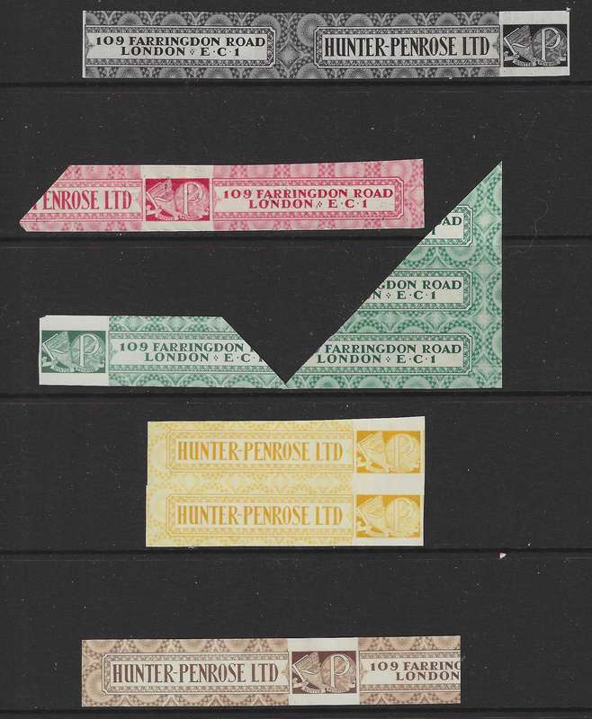 Union 1929 Rare group of Darmstadt Trial Hunter Penrose part labels in all 5 colours. See below.