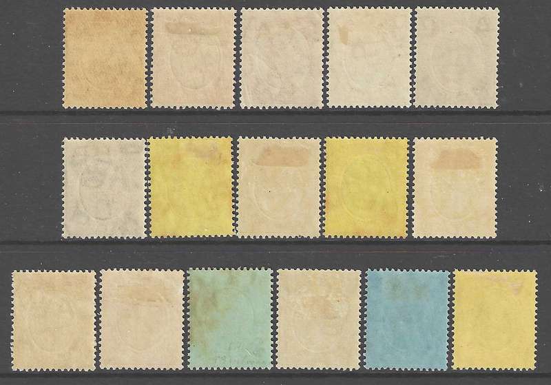 Jamaica 1912/20 ext. set of 16 VFM. CV GBP 195/R 4,500. SG 57/67a. See below.