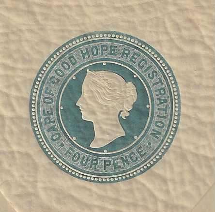 Cape Victoria rarely seen larger format embossed registered envelope.  See below.