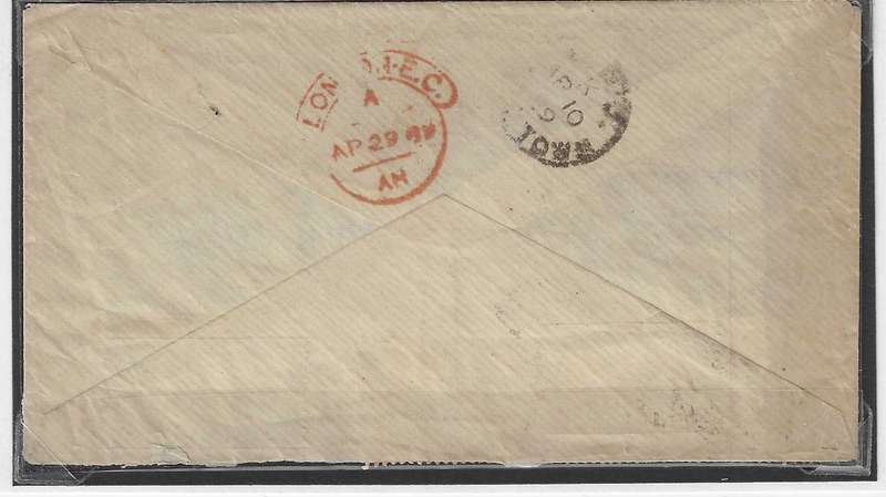 Cape 1889 Royal Mail Steamer cover Woodstock via Cape Town to London. See below.