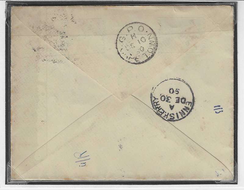 Cape 1890 Royal Mail Steamer cover Simon's Town via Cape Town to Enniskerry, Ireland. See below.