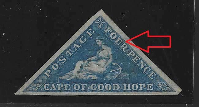 Cape 1855 SACC 6 Stevenson re-entry line through "U" of "FOUR". See below.