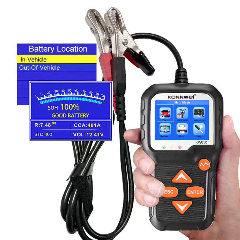 Konnwei KW650 Motorcycle & Car Battery Tester