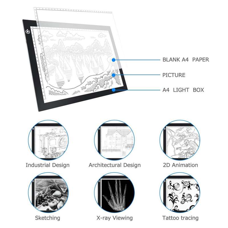 Portable A4 Tracing LED Light Copy Board Box Art Craft Trace Sketching Pad