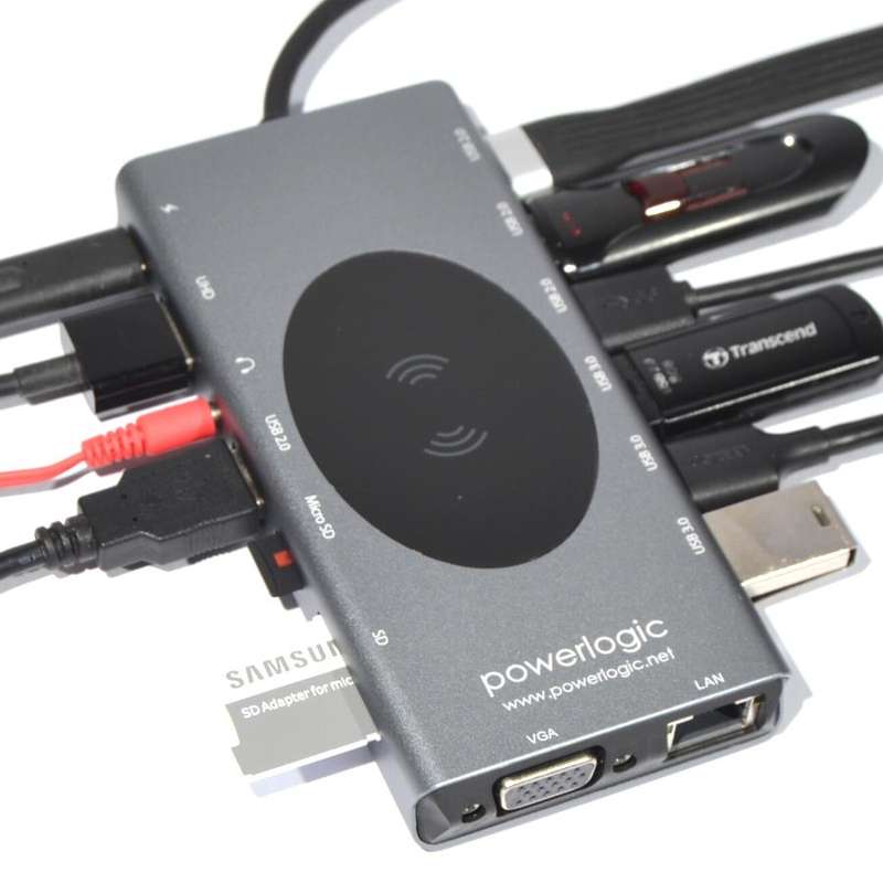 USB-C Multi-Function Docking Station (13-in-1 Hub with 15W Wireless Charger)
