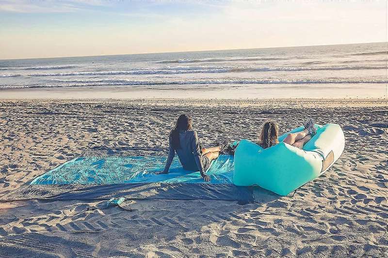 Inflatable Nylon Air Lounger with Carry Bag