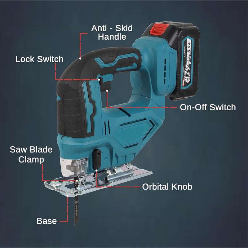 Powerful Brushless Cordless Handheld Jig Saw With Two Lithium Battery